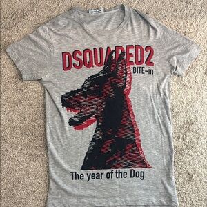 DSQUARED2 Red and Black Dog Graphic Tee